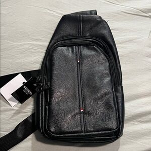 Westend Black Leather Belt Bag for Men